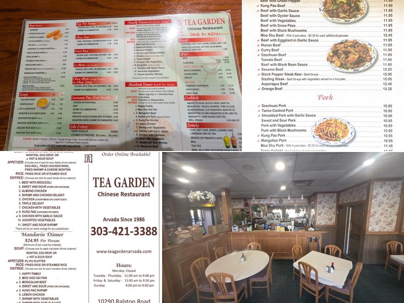 Tea Garden Menu
