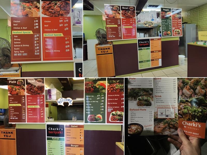 Charki's Teriyaki Menu