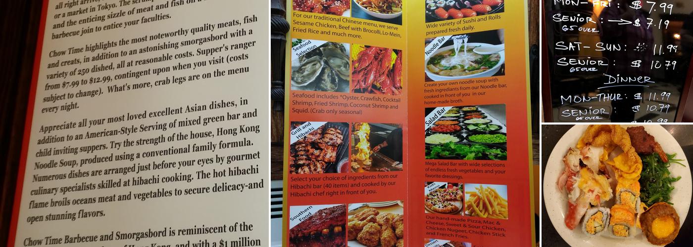Chow Time Grill & Buffet Menu