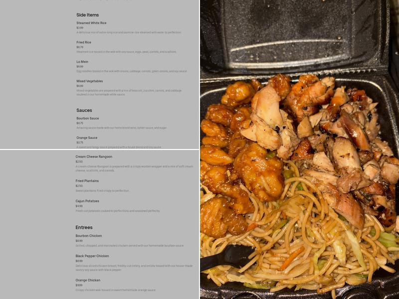 Tobu Oriental Eatery Menu