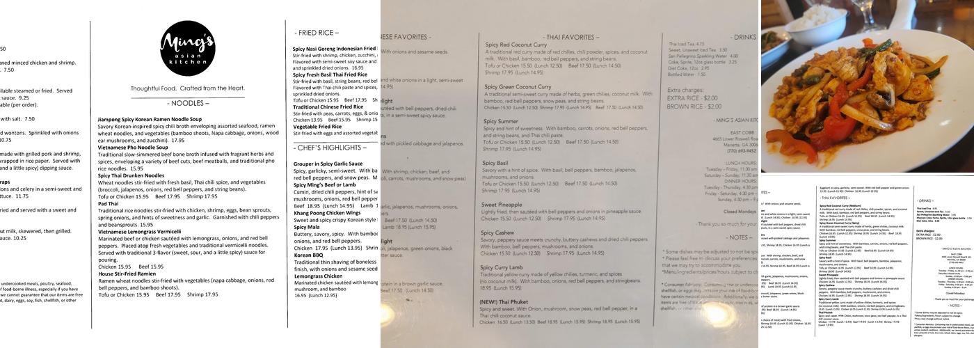 Ming's Asian Kitchen (Woodlawn & Lower Roswell) Menu