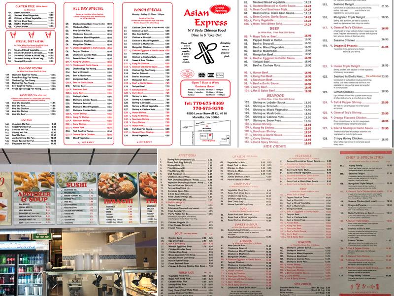Asian Express Menu