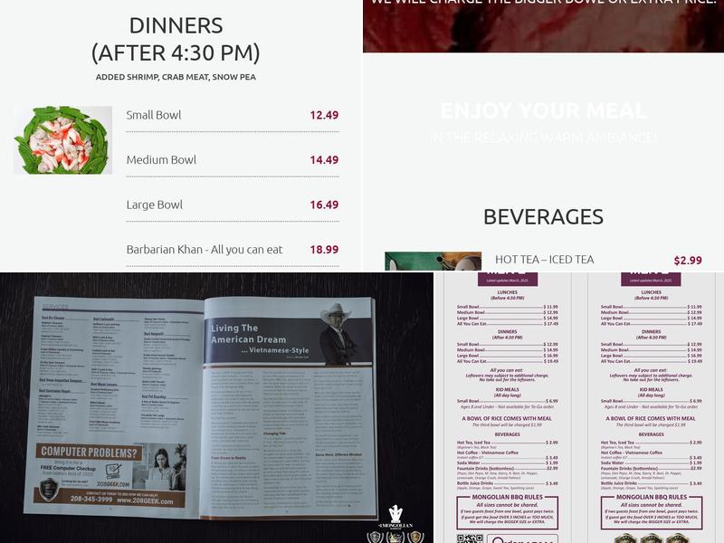 #1 Mongolian BBQ Menu