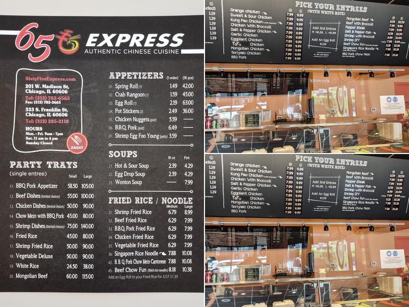 65 Express Menu