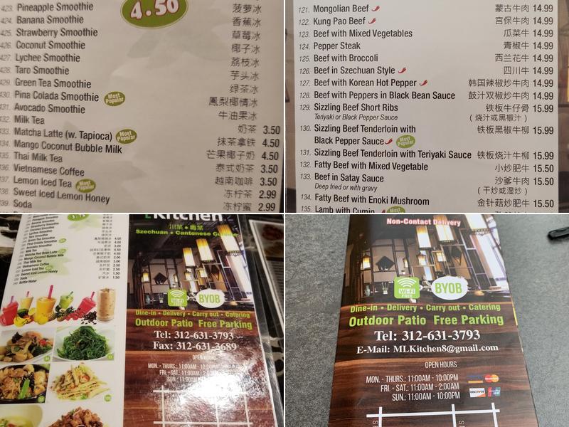 ML Kitchen Menu