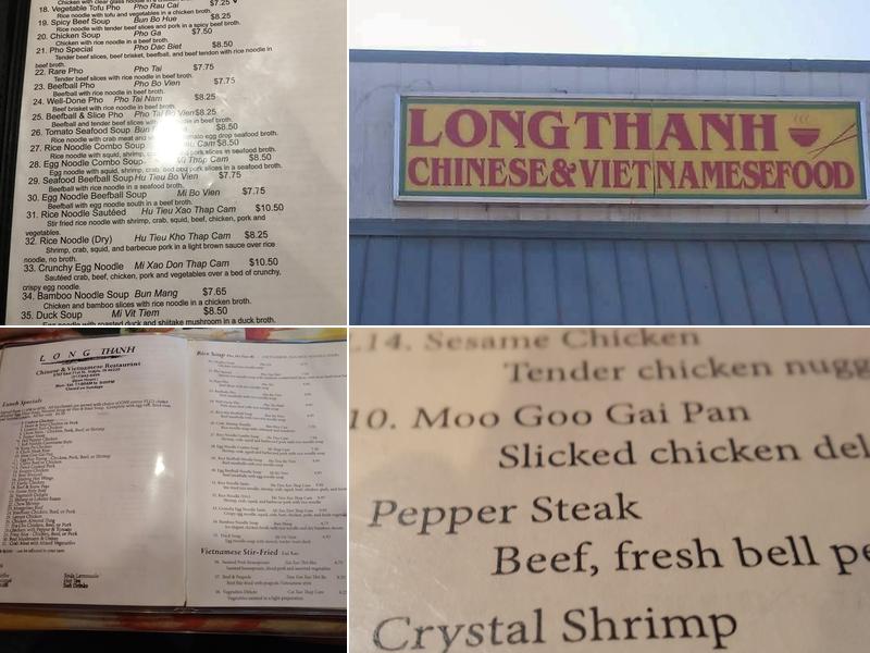Long Thanh Restaurant Menu