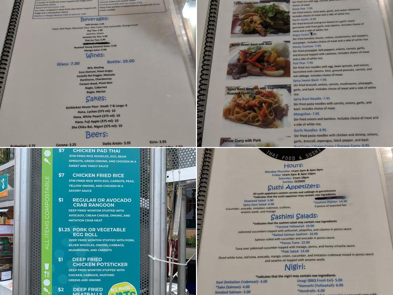 Blu Thai Food and Sushi Menu