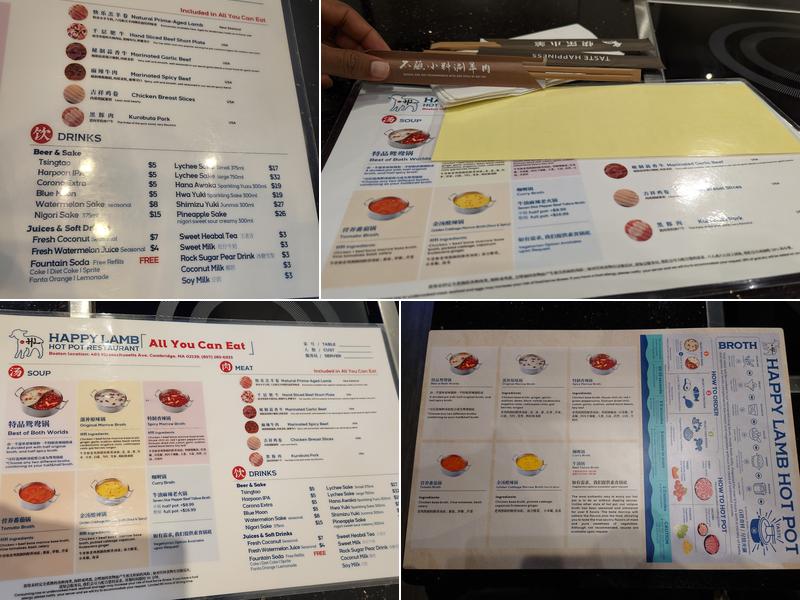 Happy Lamb Hot Pot Menu