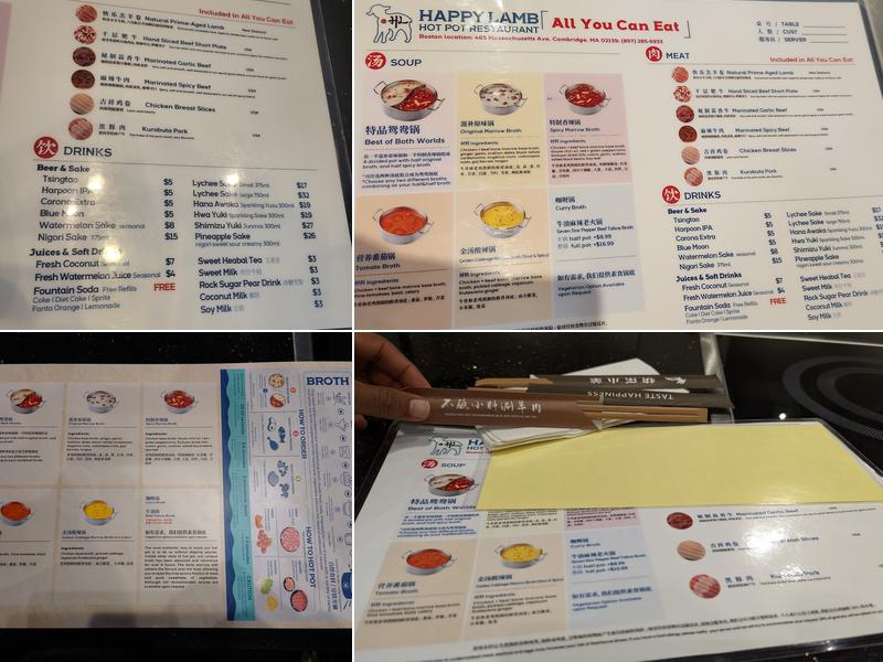 Happy Lamb Hot Pot Menu