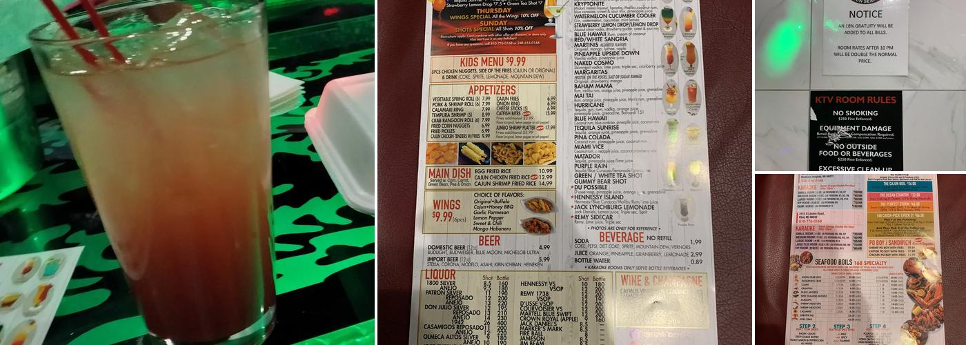 168 Crab & Karaoke Menu