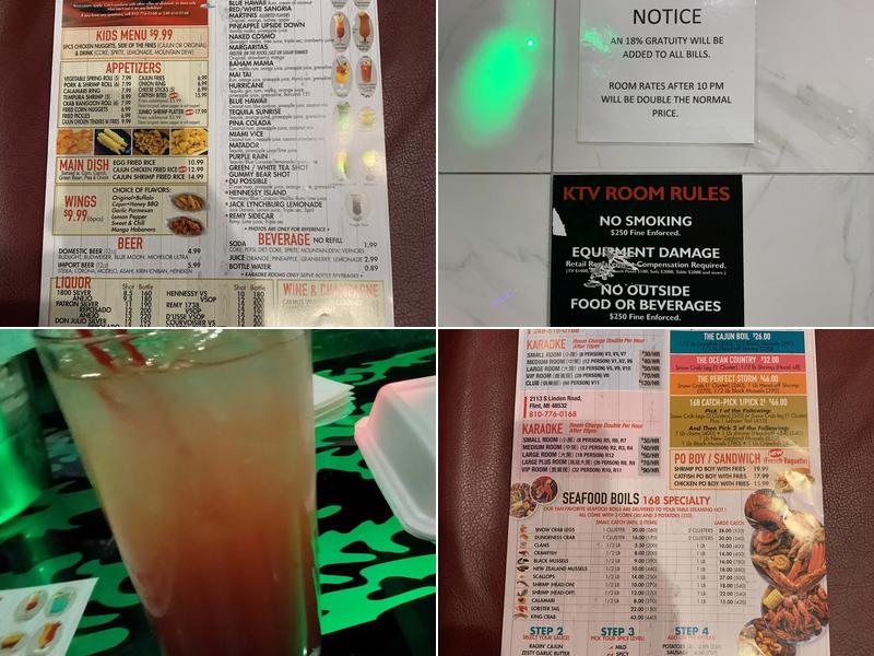 168 Crab & Karaoke Menu