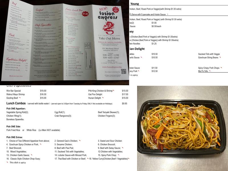 Fusion Express Menu
