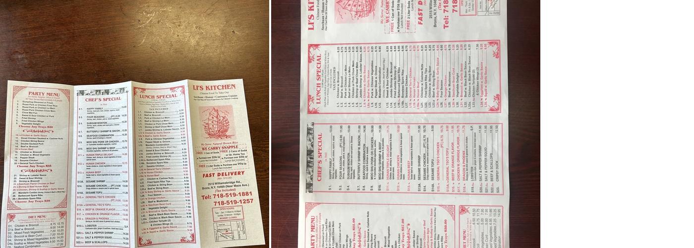 Li's Kitchen Menu