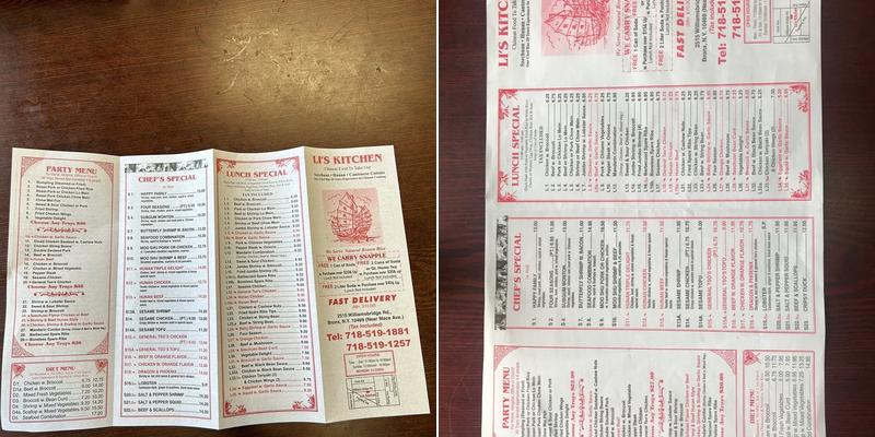 Li's Kitchen Menu