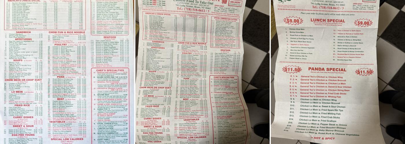 Panda Menu