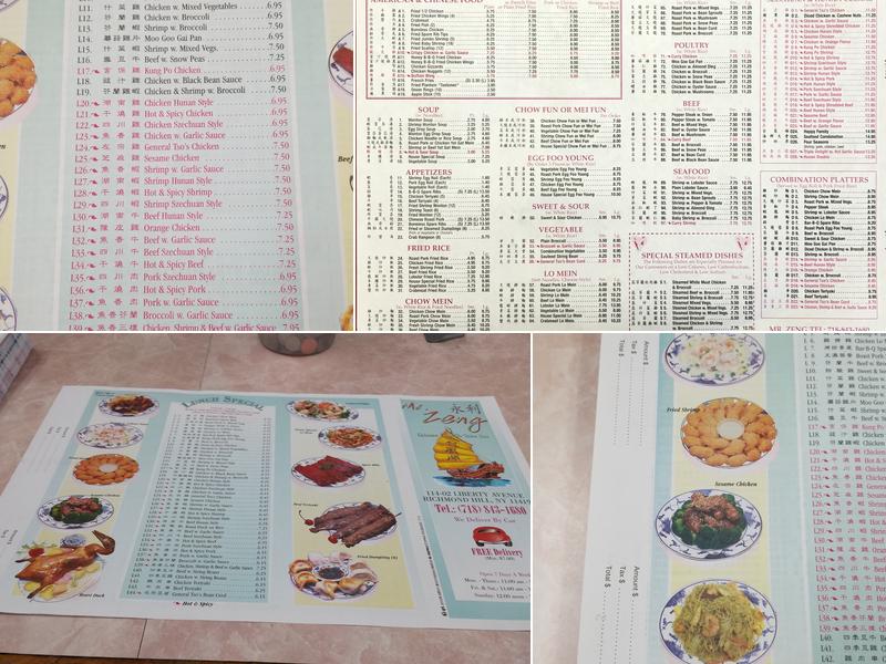 Mr Zeng Menu