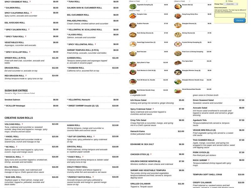 Ichi Sushi Menu