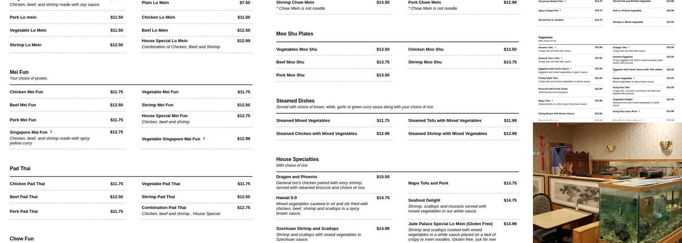 Jade Palace Restaurant Menu