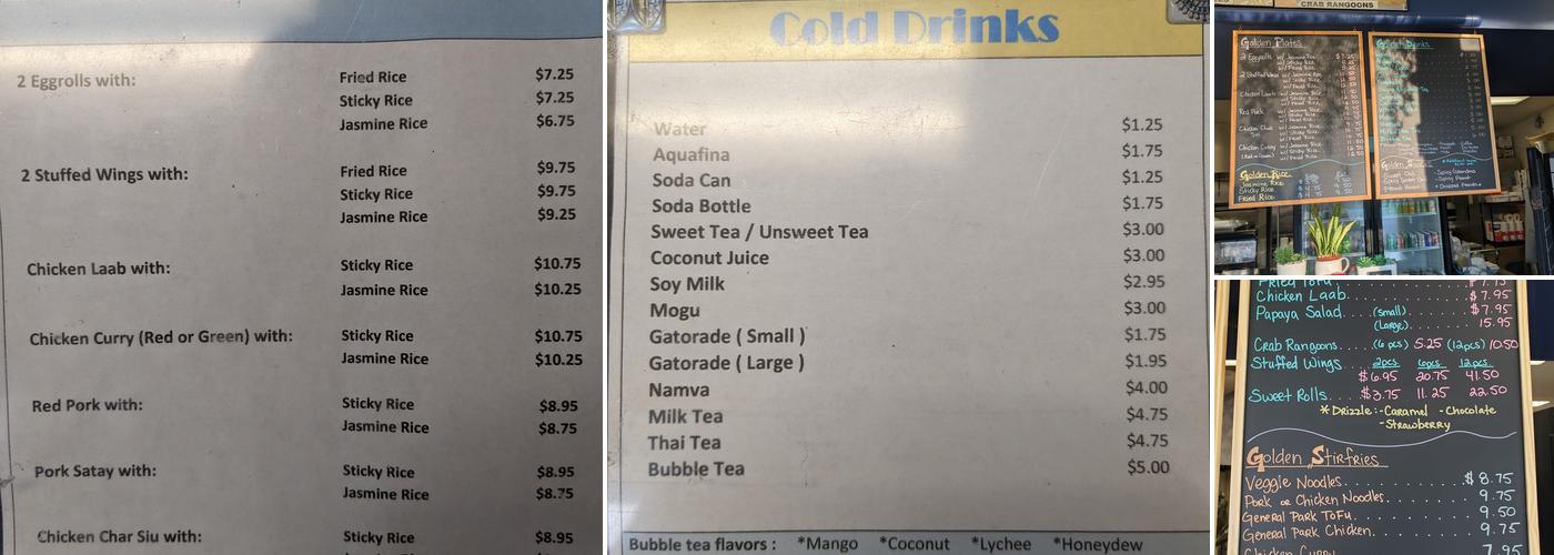 Golden Eggroll Menu