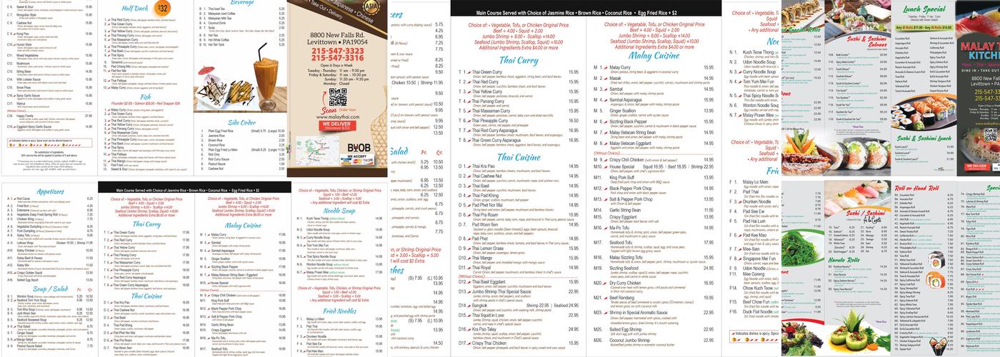 Malay Thai Kitchen Menu