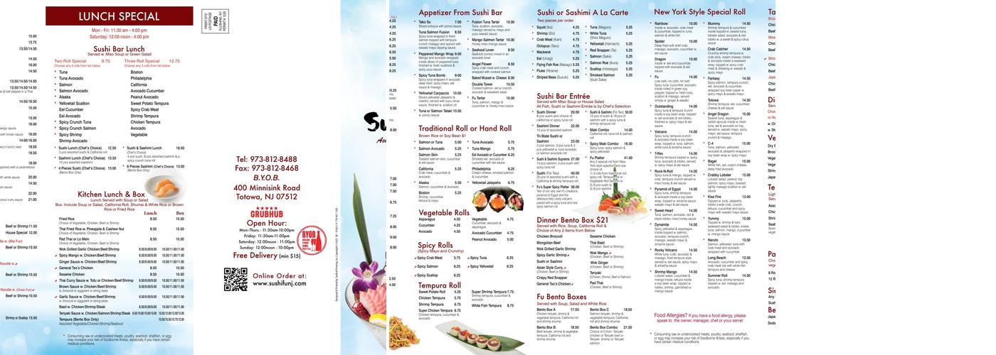 Sushi Fu Menu
