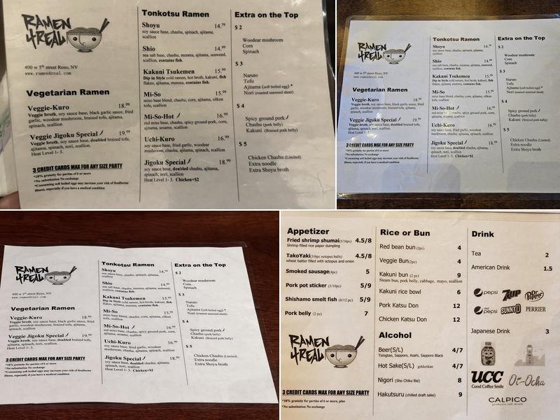 Ramen4Real Menu