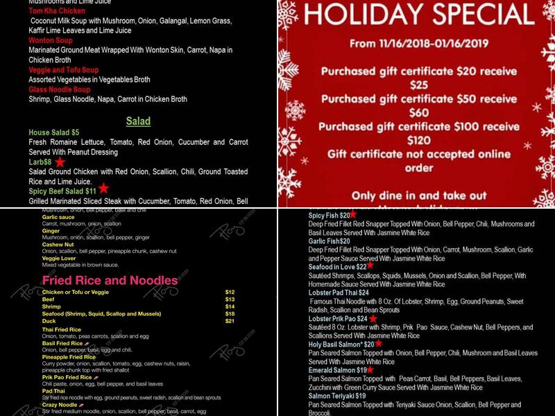 Ploy Thai kitchen Menu