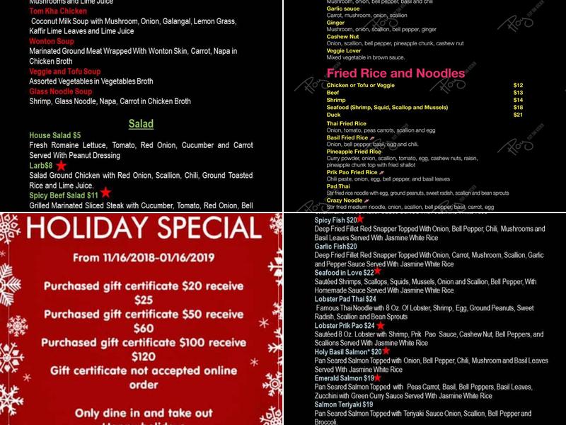 Ploy Thai kitchen Menu