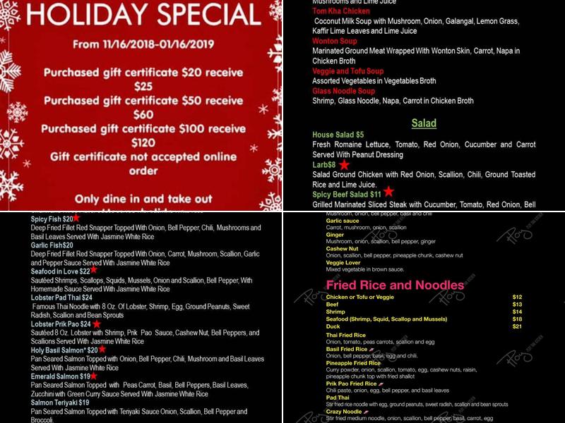 Ploy Thai kitchen Menu