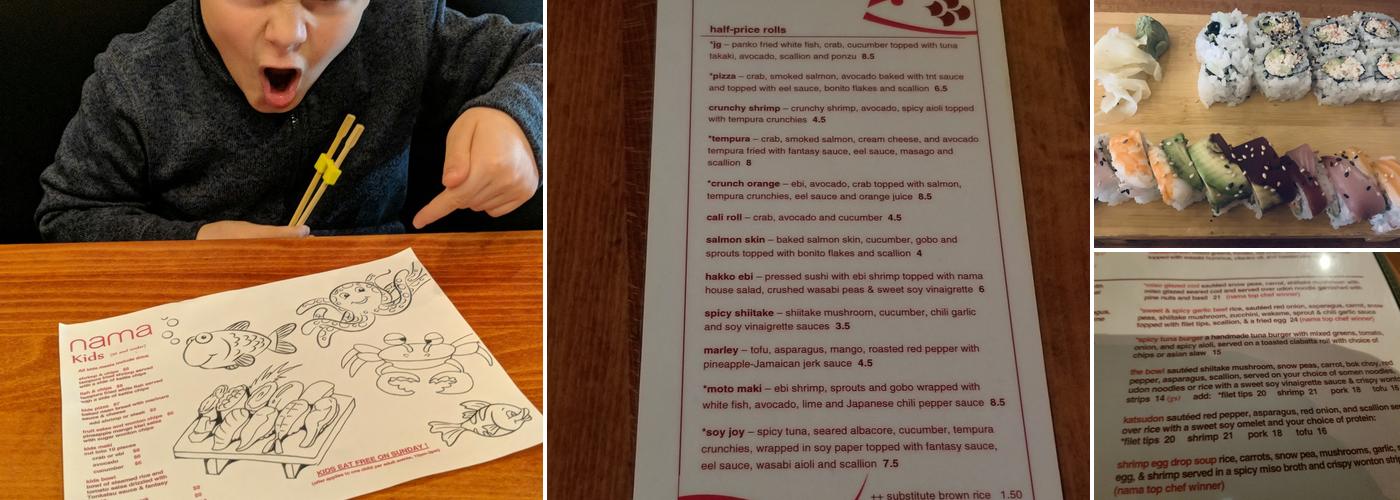 Nama Sushi Bar - Bearden Menu