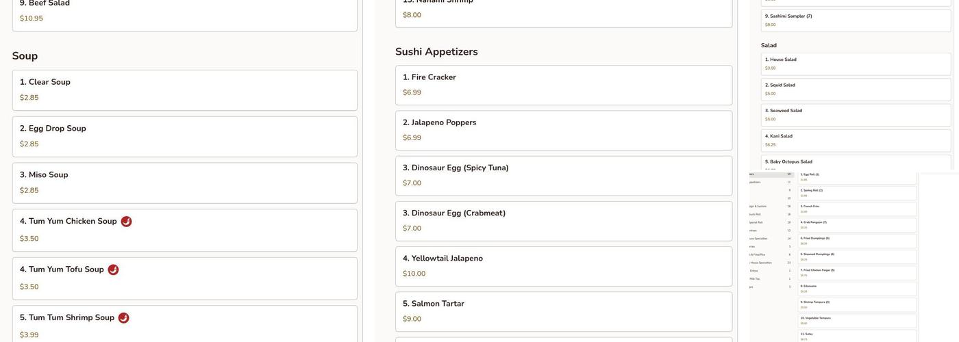 Sora Menu