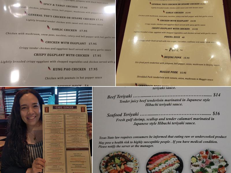 Café Ginger Menu