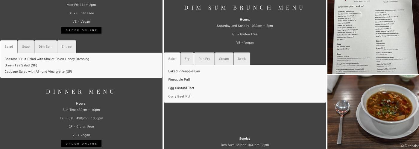 Lin Asian Bar + Dim Sum Menu