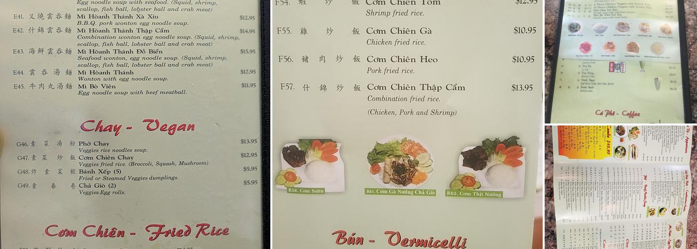Pho 68 Menu
