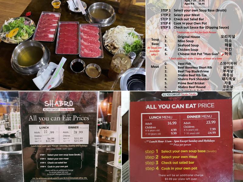 Shabro Hot Pot shabu shabu Menu