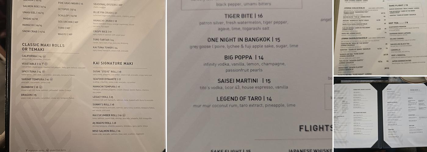 KĀI Menu