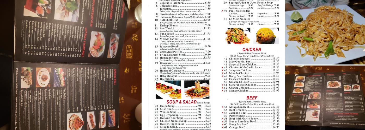 Mikado Asian Cuisine & Sushi Menu