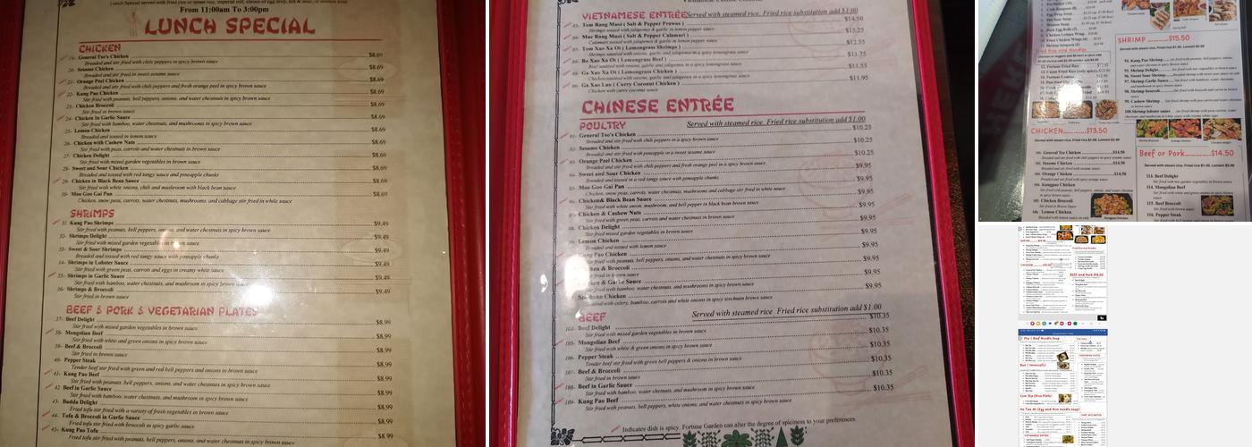 Ruby Garden Georgetown Menu