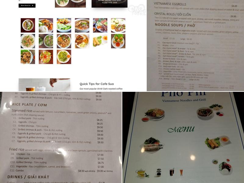 Phở Phi Restaurant Menu