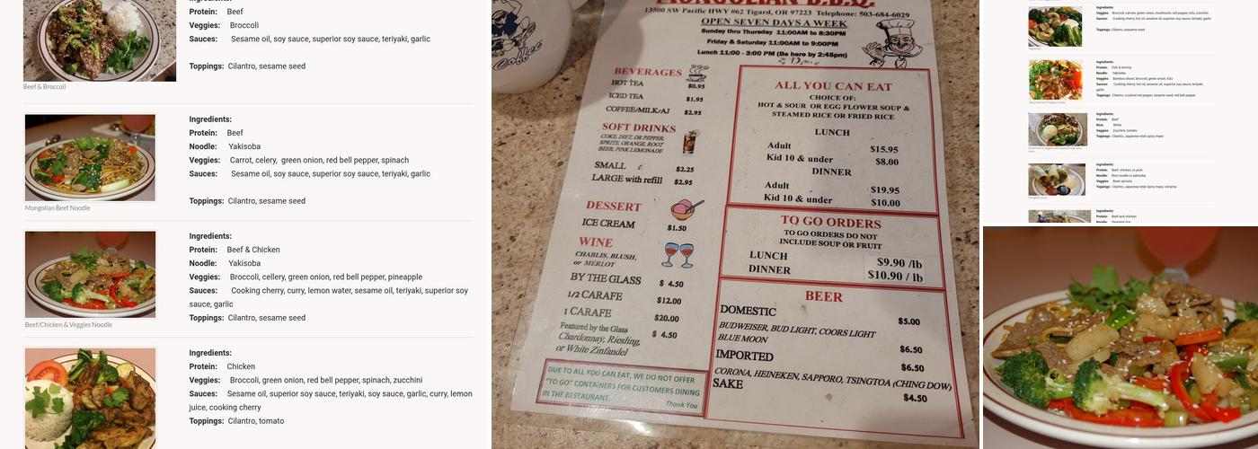 Mongolian BBQ Menu