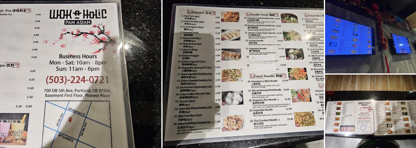 Wok A Holic Menu