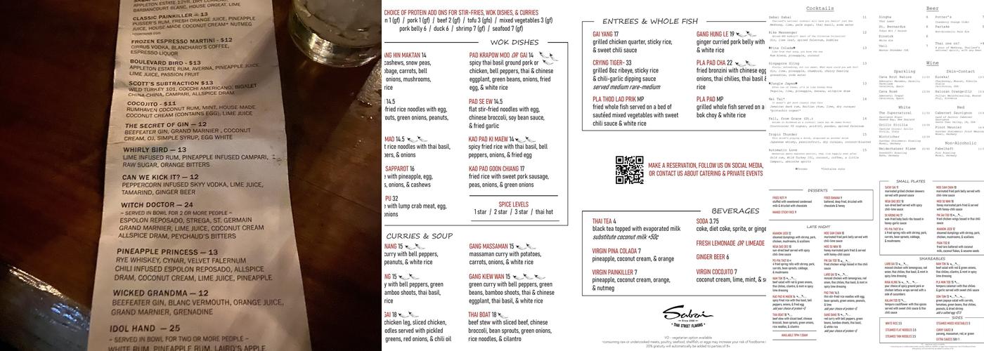Sabai Menu