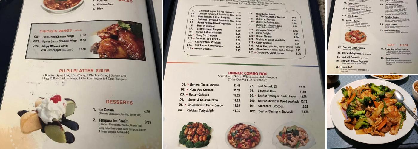 Seven moons Menu