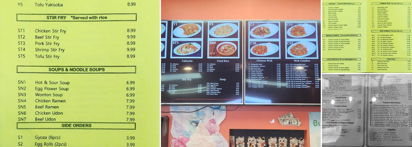 Happy Teriyaki Menu