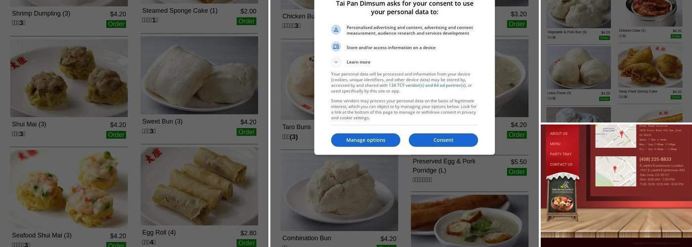 Tai Pan Dim Sum Menu
