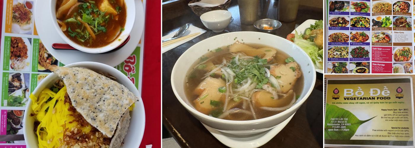 Bồ Đề Vegetarian Food Menu