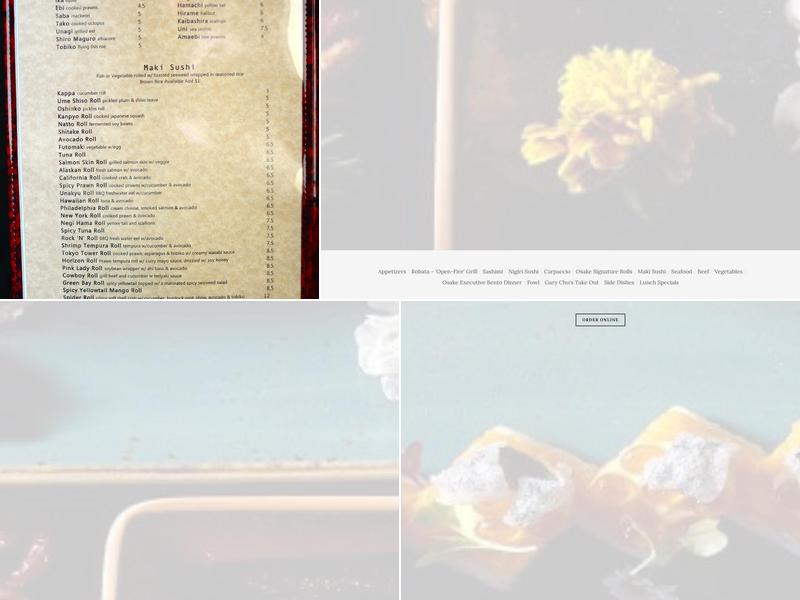 Osake Japanese Restaurant Menu