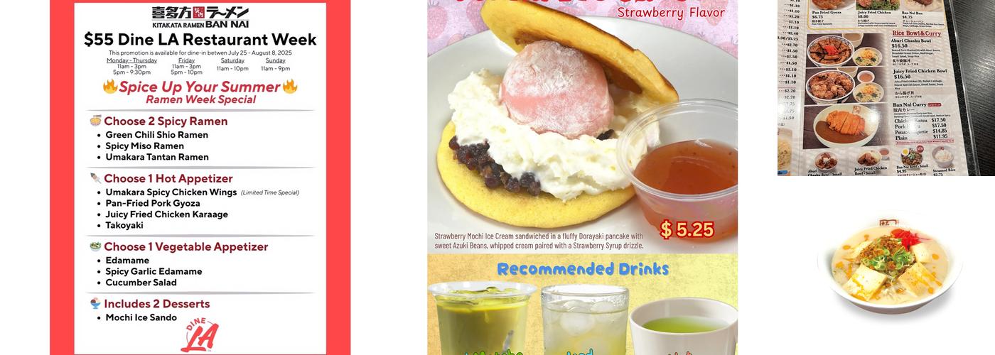 Kitakata Ramen Ban Nai - Costa Mesa Menu