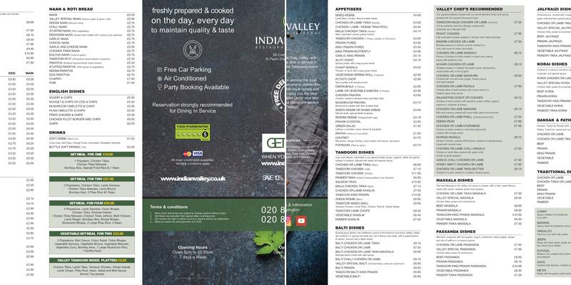 INDIAN VALLEY RESTAURANT AND TAKEAWAY Menu