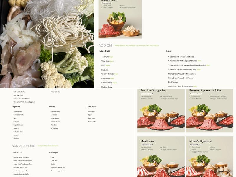 Mumu Hot Pot Menu